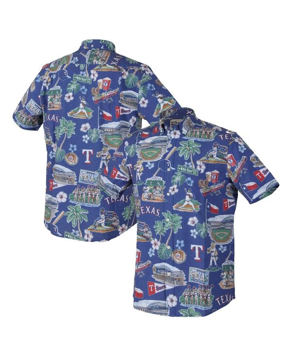 レインスプーナー メンズ トップス プルオーバー Reyn Spooner Men\u0027s Royal Texas Rangerscenic Tri-Blend Performance Button-Up Shirt Royal