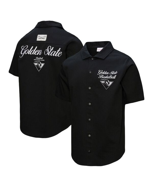 ミッチェル&ネス メンズ トップス シャツ Mitchell & Ness Men's Black Golden State Warriors Hardwood Classics Camp Shirt Black ブラック 21,520円