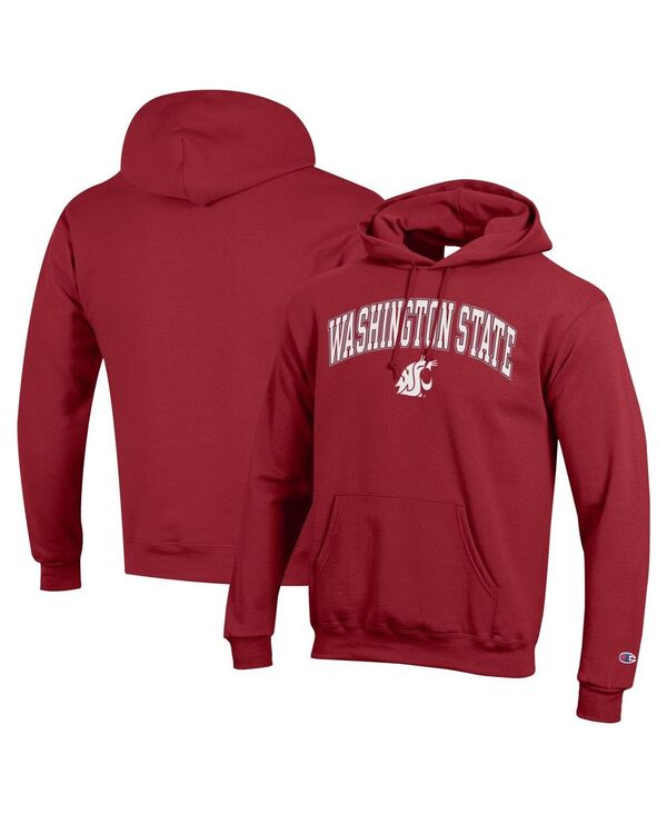 チャンピオン メンズ アウター パーカー・スウェット ロゴ フリース Champion Men'sCrimson Washington State Cougars Arched Logo Fleece Pullover Hoodie Crimson クリムゾン
