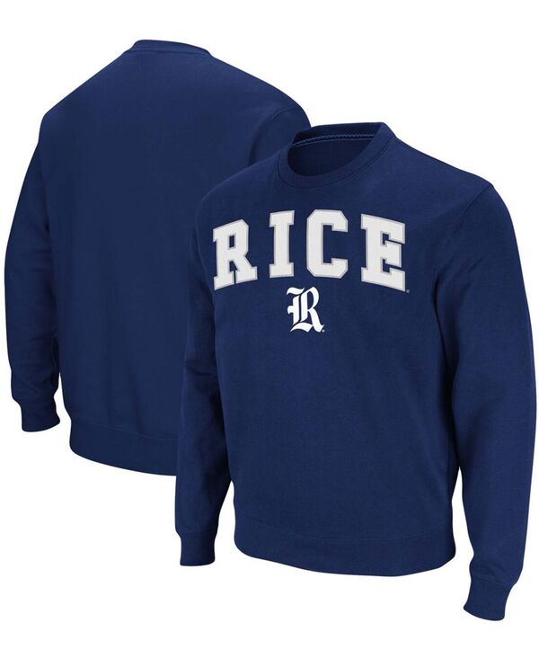 コロシアム メンズ アウター パーカー・スウェット シャツ ロゴ Colosseumen's Navy Rice Owls Arch & Logo Tackle Twill Pullover Sweatshirt Navy ネイビー
