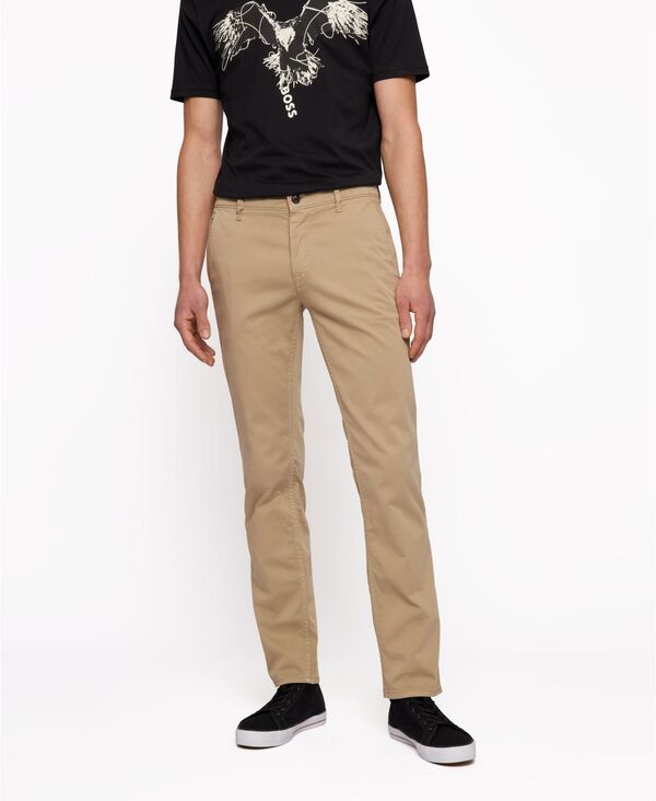 ヒューゴボス レディース ボトムス カジュアルパンツ Hugo Boss Men'slim-Fitrousers Light Pastel Brown ブラウン