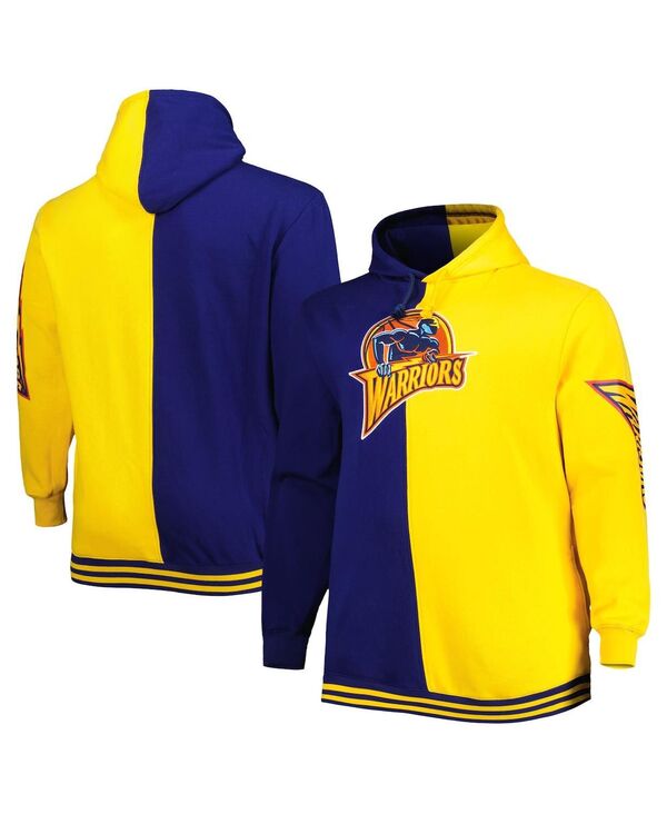 ミッチェル\u0026ネス メンズ アウター パーカー・スウェットール Mitchell \u0026 Ness Men\u0027s Navy Golden State Warriors Big and Tall Hardwood Classicsplit Pullover Hoodie Navy Gold 米国海軍