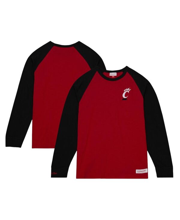 ミッチェル&ネス メンズ トップス Tシャツ Mitchell & Ness Men's Red Cincinnati Bearcats Legendary Slub Raglan Long Sleeve T-shirt Red レッド