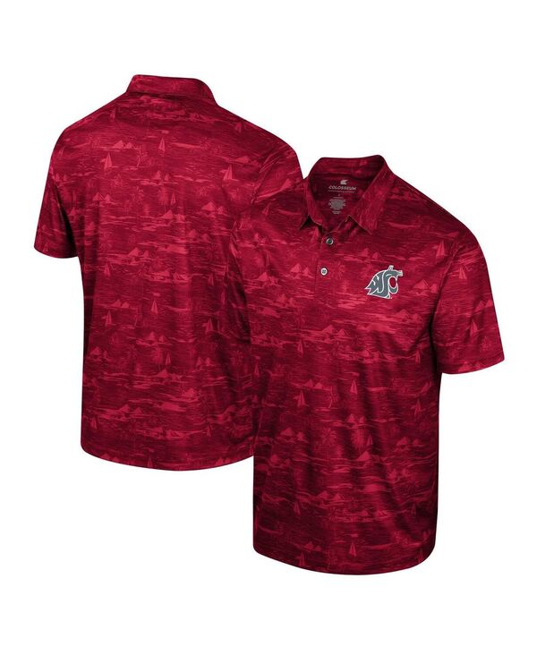 コロシアム メンズ トップス ポロシャツ プリント Colosseumen's Crimson Washington State Cougars Daly Print Polo Shirt Crimson クリムゾン