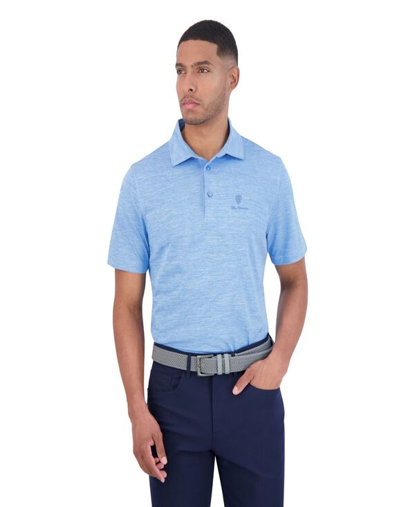 ベンシャーマン メンズ トップス ポロシャツ Ben Sherman Men's Yarn Dye Heather Sports Fit Polo Shirt Azure ヘザー