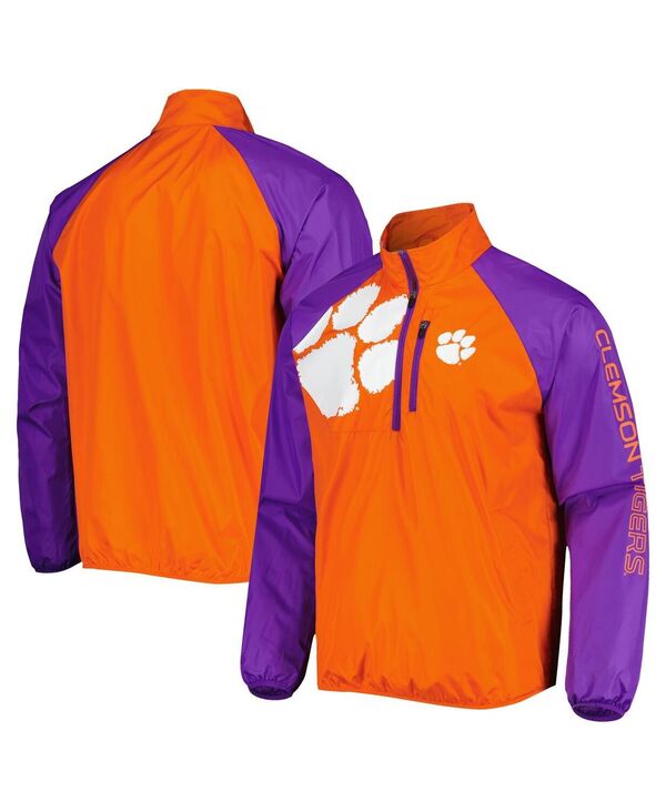カール バンクス メンズ アウター ジャケット・ブルゾン G-III Sports by Carl Banks Men's Orange Clemson Tigers Point Guard Raglan Half-Zip Jacket Orange オレンジ
