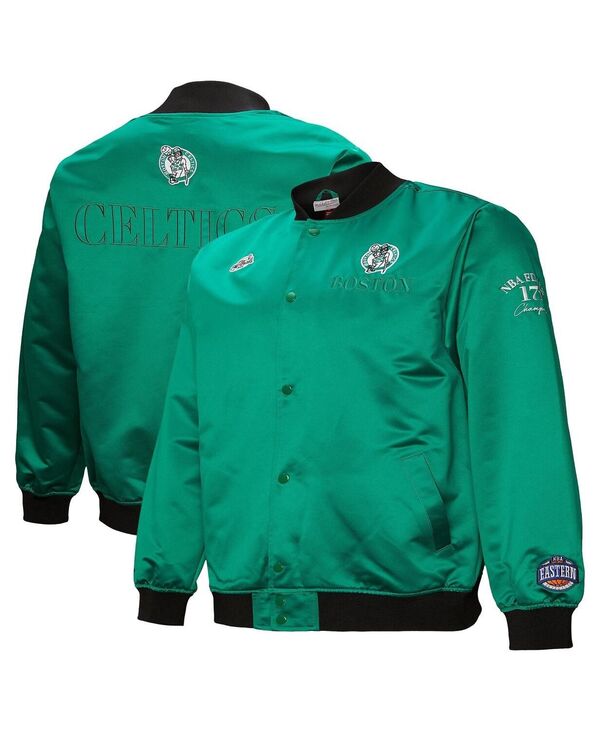 ミッチェル&ネス メンズ アウター ジャケット・ブルゾン サテン Mitchell & Ness Men's Kelly Green Boston Celtics Hardwood Classics Team OG 3.0 Lightweight Satin Full-Snap Jacket Kelly Green グリーン