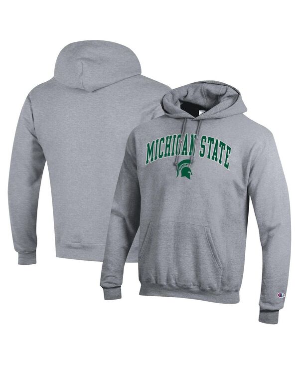 チャンピオン メンズ アウター パーカー・スウェット ロゴ Champion Men's Heather Gray Michigan State Spartans Arch Over Logo Pullover Hoodie Heather Gray グレー