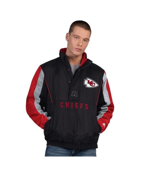 スターター メンズ アウター ジャケット・ブルゾン Starter Men's Blackansas City Chiefs Thursday Night Gridiron Half-Zip Jacket Black Red ブラック