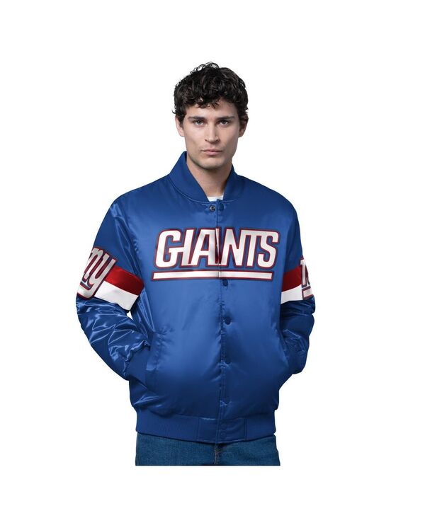 スターター メンズ アウター ジャケット・ブルゾン サテン Starter Men's Royal New York Giants Triple Option Satin Varsity Full-Snap Jacket Royal