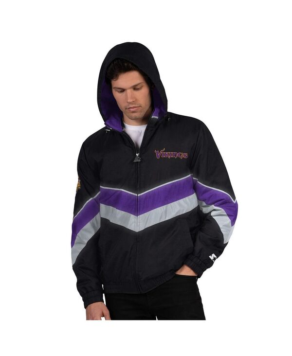 スターター メンズ アウター ジャケット・ブルゾン Starter Men's Black/Purple Minnesota Vikings Thursday Night Gridiron Full-Zip Jacket Black Purple ブラック