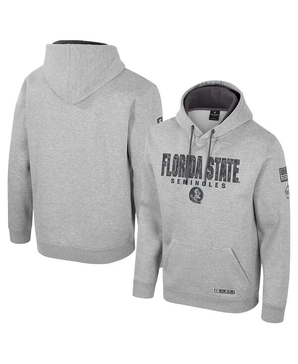 コロシアム メンズ アウター パーカー・スウェット Colosseumen's Heather Gray Florida State Seminoles Oorah OHT Military Appreciation Pullover Hoodie Heather Gray グレー