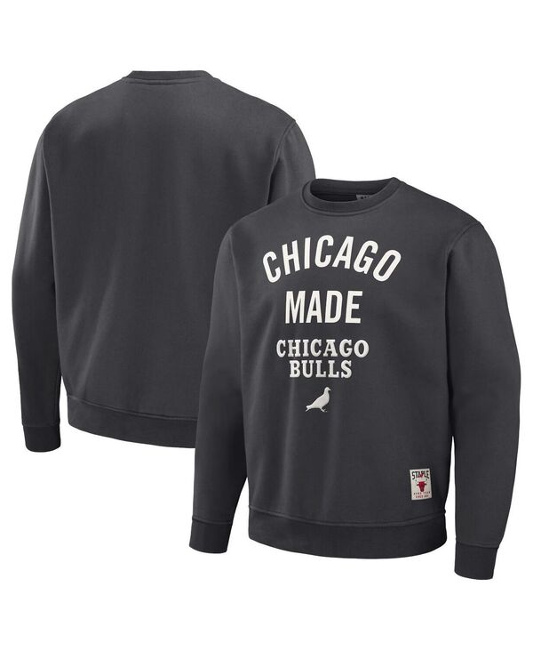 ステイプル メンズ アウター パーカー・スウェット プラスサイズ シャツ Staple Men's NBA x Anthracite Chicago Bulls Plush Pullover Sweatshirt Anthracite