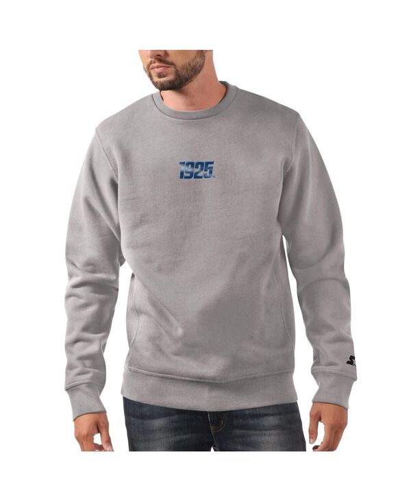 スターター メンズ アウター パーカー・スウェット シャツ Starter Men's Heather Gray New York Giants 1925 Collection Long Sleeve Pullover Sweatshirt Heather Gray グレー