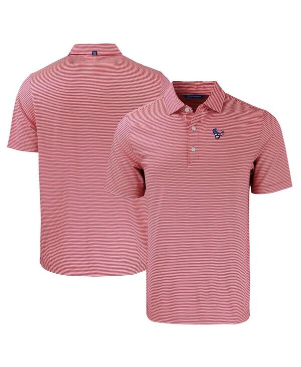 カッターアンドバック メンズ トップス ポロシャツ Cutter & Buck Men's Red Houston Texans Americana Forgeco Double Stripe Stretch Polo Red White ホワイト