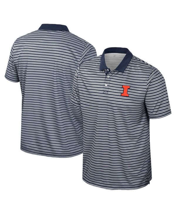 コロシアム メンズ トップス ポロシャツ Colosseumen's Navy Illinois Fighting Illini Striped Polo Shirt Navy ネイビー