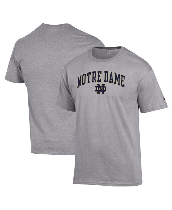 チャンピオン メンズ トップス Tシャツ ロゴ Champion Men's Heather Gray Notre Dame Fighting Irish Arch Over Logo T-Shirt Heather Gray グレー