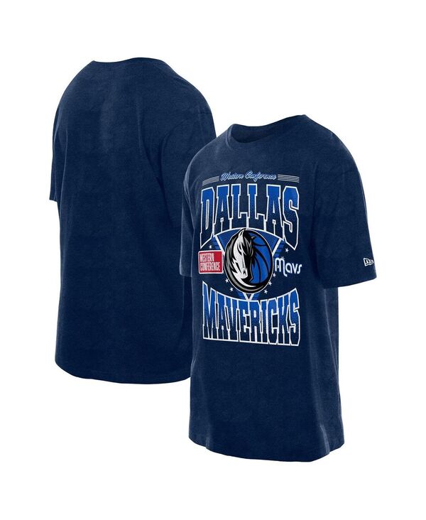 ニューエラ メンズ トップス Tシャツ ヴィンテージ New Era Men's Navy Dallas Mavericks Boxy Old School Sport Vintage Wash T-Shirt Navy ネイビー