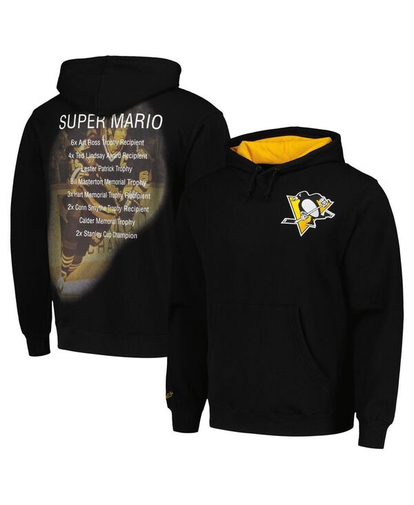 ミッチェル&ネス メンズ アウター パーカー・スウェット シャツ フリース Mitchell & Ness Men's Mario Lemieux Black Pittsburgh Penguins Premium Name Number Fleece Pullover Sweatshirt Black ブラック