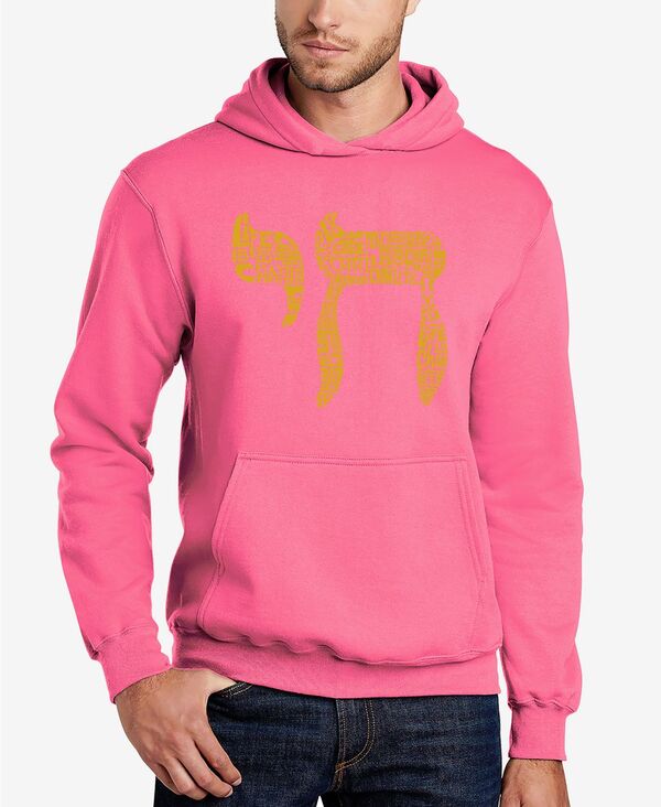 エルエーポップアート メンズ アウター パーカー・スウェット シャツ LA Pop Art Chai - Men's Word Art Hooded Sweatshirt Pink ピンク|ReVida 店