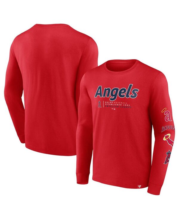 ファナティクス メンズ トップス Tシャツ Fanatics Men's Red Los Angeles Angelstrike the Goalong Sleeve T-Shirt Red レッド