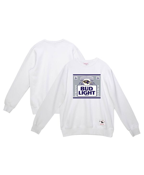 ミッチェル\u0026ネス メンズ アウター パーカー・スウェット プルオーバー Mitchell \u0026 Ness Men\u0027s Light White Baltimore Ravens The Crest Pullover Sweatshirt White 白いこと