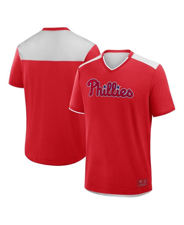 ファナティクス メンズ トップス プルオーバー Vのど首 Fanatics Men\u0027s Red Philadelphia Phillies Walk Off V-Neck T-Shirt Red 赤いこと