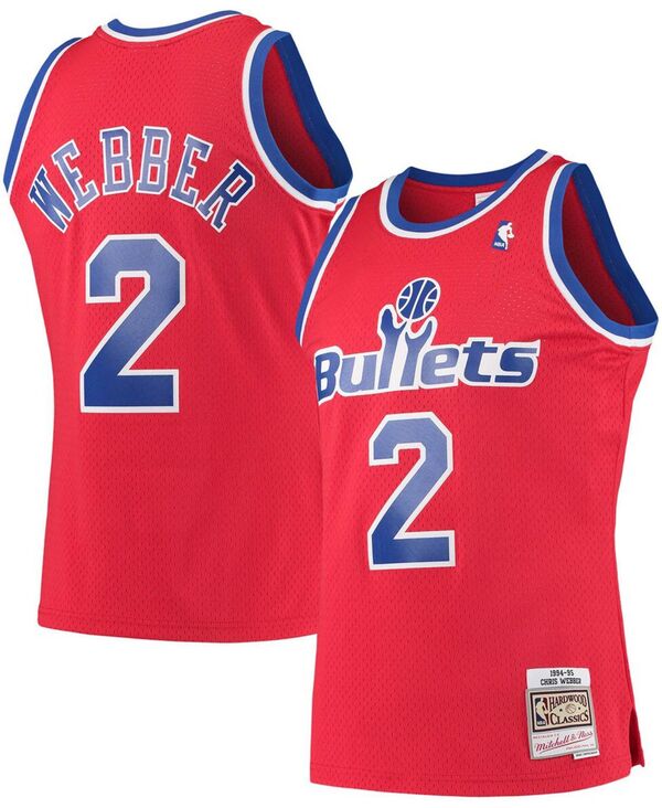 ミッチェル&ネス メンズ トップス シャツ ジャージー Mitchell & Ness Men's Chris Webbered Washington Bullets Hardwood Classics 1994-95 Swingman Jersey Red レッド