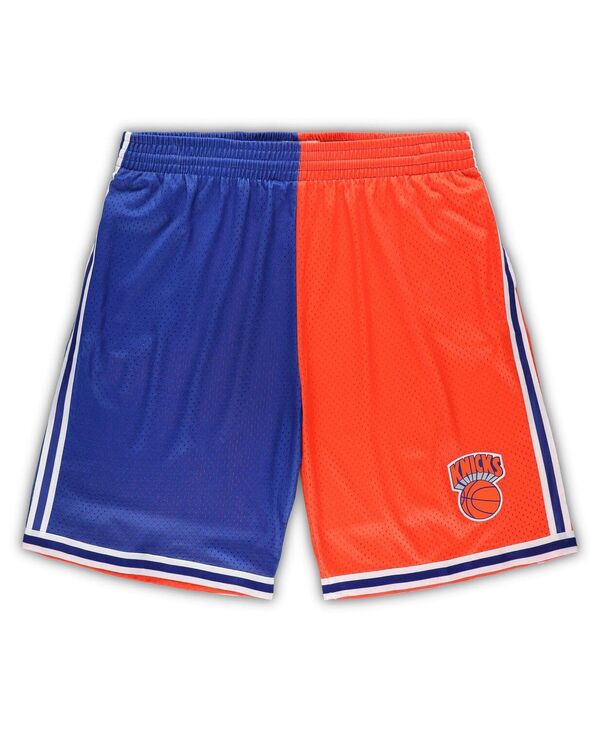 ミッチェル&ネス メンズ ボトムス ハーフパンツ・ショーツ トール ショートパンツ Mitchell & Ness Men's Blue and Orange New Yorknicks Big and Tall Hardwood Classicsplit Swingman Shorts Blue Orange ブルー