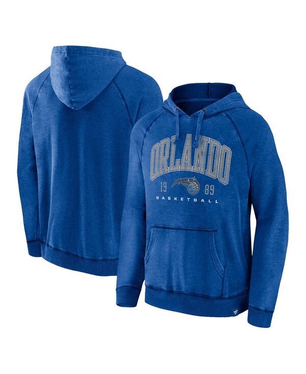 ファナティクス メンズ アウター パーカー・スウェット Fanatics Men's Heather Blue Distressed Orlando Magic Foul Trouble Snowash Raglan Pullover Hoodie Heather Blue ヘザー