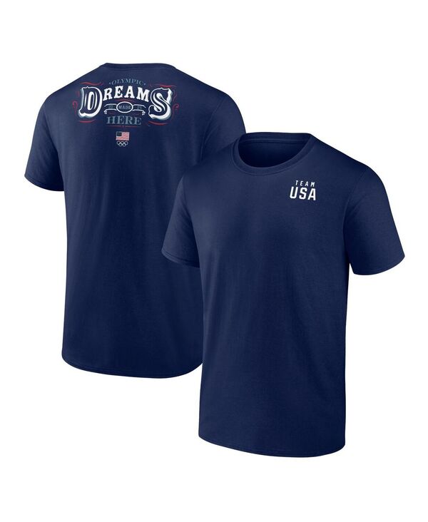 ファナティクス メンズ トップス Tシャツ Fanatics Men's Navy Team USA Dreams Are Made Here T-Shirt Navy ネイビー