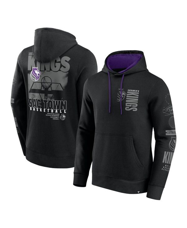 ファナティクス メンズ アウター パーカー・スウェット Fanatics Men's Black Sacramento Kings Game Time Crossover Pullover Hoodie Black ブラック