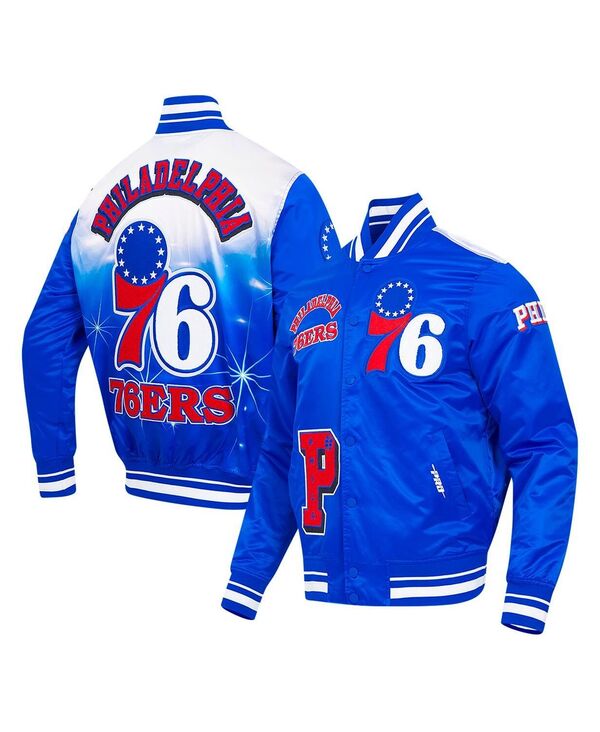 プロスタンダード メンズ アウター ジャケット・ブルゾン サテン Pro Standard Men's Royal Philadelphia 76ersublimated Satin Full-Snap Jacket Royal
