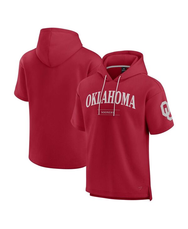 ファナティクス メンズ アウター パーカー・スウェット Fanatics Men\u0027s Crimson Oklahoma Sooners Ready Short Sleeve Pullover Hoodie Crimson クリムゾン
