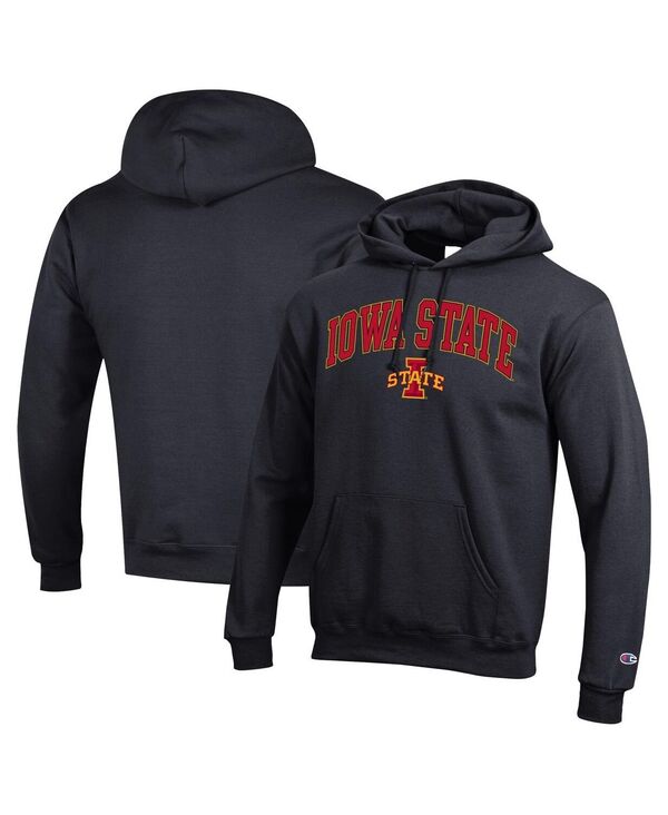 チャンピオン メンズ アウター パーカー・スウェット ロゴ フリース Champion Men's Black Iowa State Cyclones Arched Logo Fleece Pullover Hoodie Black ブラック