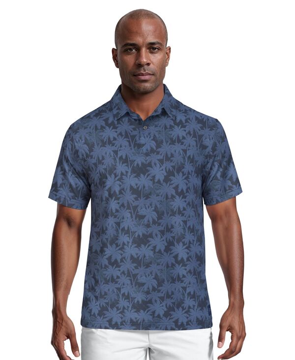 ピージーエーツアー メンズ トップス ポロシャツ プリント 半袖 PGA TOUR Men's All-Over Geometric Palm Print Short-Sleeve Golf Polo Shirt Insignia Blue ブルー