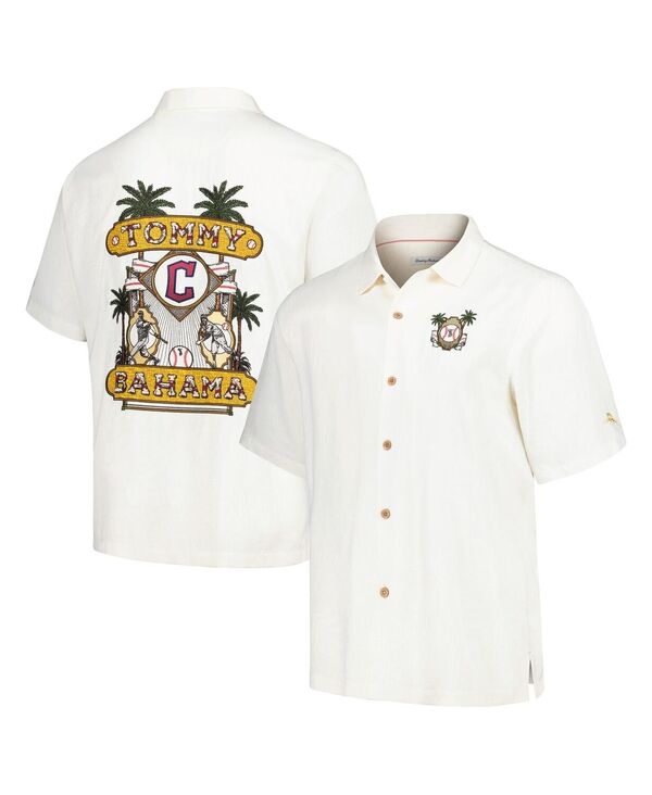 トッミーバハマ メンズ トップス シャツ Tommy Bahama Men's White Cleveland Guardians Pitcher's Paradiso Button-Up Camp Shirt White ホワイト
