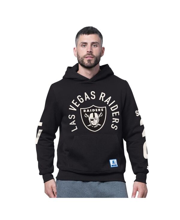 スターター メンズ アウター パーカー・スウェット シャツ フリース Starter Men's Black Las Vegas Raiders Handoffleece Hoodie Sweatshirt Black ブラック