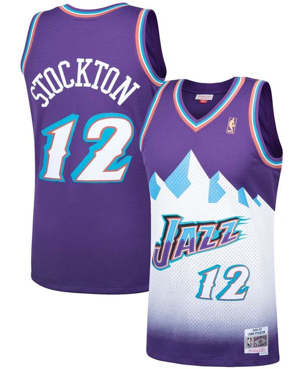 ミッチェル&ネス メンズ トップス シャツ ジャージー Mitchell & Ness Men's John Stockton Purple Utah Jazz 1996-97 Hardwood Classicswingman Player Jersey Purple パープル