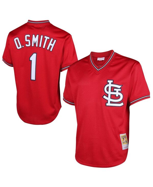 ミッチェル&ネス メンズ トップス シャツ メッシュ ジャージー Mitchell & Ness Men's Ozzie Smith Red St. Louis Cardinals Cooperstown Mesh Batting Practice Jersey Red レッド｜ReVida 店