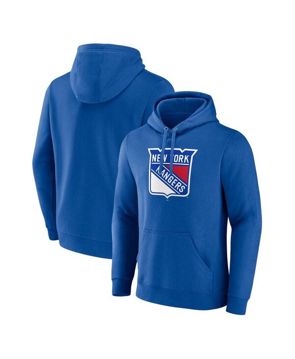 ファナティクス メンズ アウター パーカー・スウェット ロゴ Fanatics Men's Blue New York Rangers Primary Logo Pullover Hoodie Blue ブルー