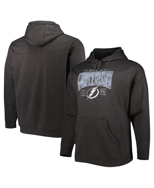 ファナティクス メンズ アウター パーカー・スウェットール Fanatics Men's Heather Charcoal Tampa Bay Lightning Big and Tall Dynasty Pullover Hoodie Heather Charcoal チャコール