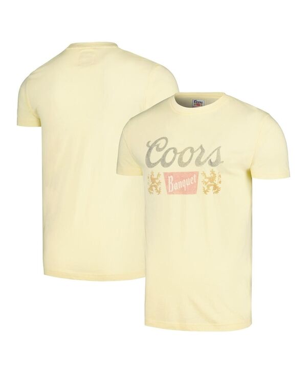 アメリカンニードル メンズ トップス Tシャツ ヴィンテージ Americaneedle Men's Yellow Distressed Coors Vintage-Like Fade T-shirt Yellow イエロー