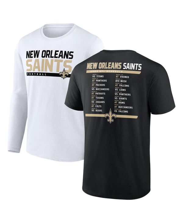 ファナティクス メンズ トップス Tシャツ Fanatics Men's Black White New Orleansaints Two-Pack 2023 Schedule T-shirt Combo Set Black White ホワイト 12,946円