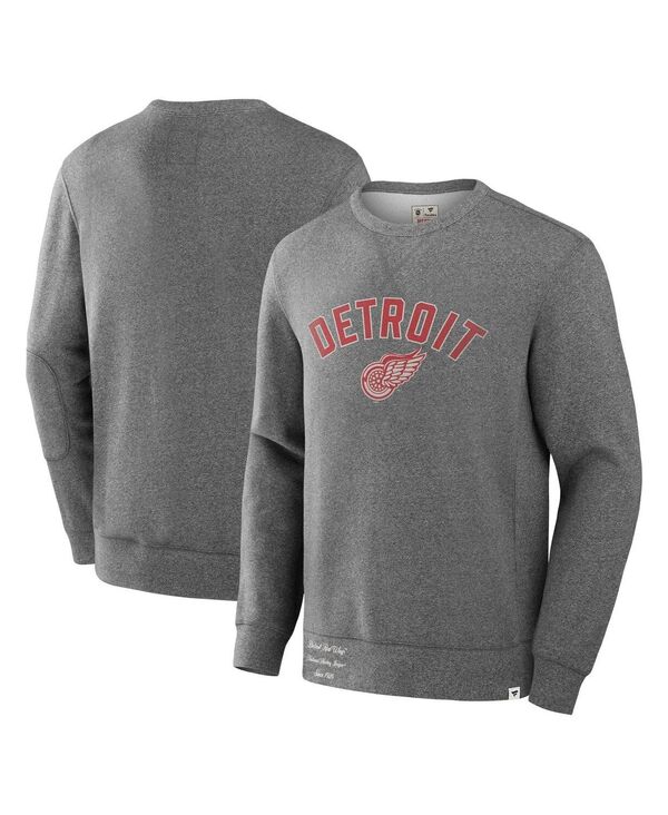 ファナティクス メンズ アウター パーカー・スウェット プルオーバー フリース Fanatics Men\u0027s Heather Gray Detroit Red Wings Decades Collection Legendary Fleece Pullover Sweatshirt Heather Gray 薄墨色