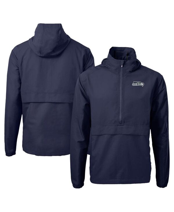 カッターアンドバック メンズ アウター ジャケット・ブルゾン Cutter & Buck Men's Navy Seattle Seahawks Charter Anorak Half-Zip Jacket Navy ネイビー