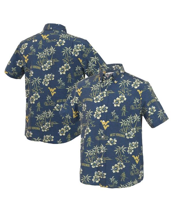 レインスプーナー メンズ トップス プルオーバー 落ちこむ Reyn Spooner Men\u0027s Navy West Virginia Mountaineers Kekai Classic Tri-Blend Button-Down Shirt Navy 米国海軍