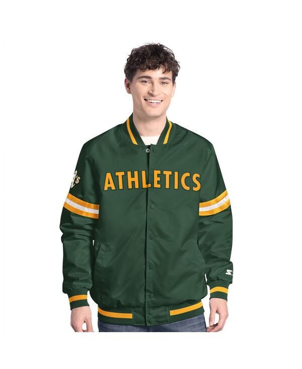 スターター メンズ アウター ジャケット・ブルゾン Starter Men'sGreen Athleticscout Full-Snap Varsity Jacket Green Gold グリーン