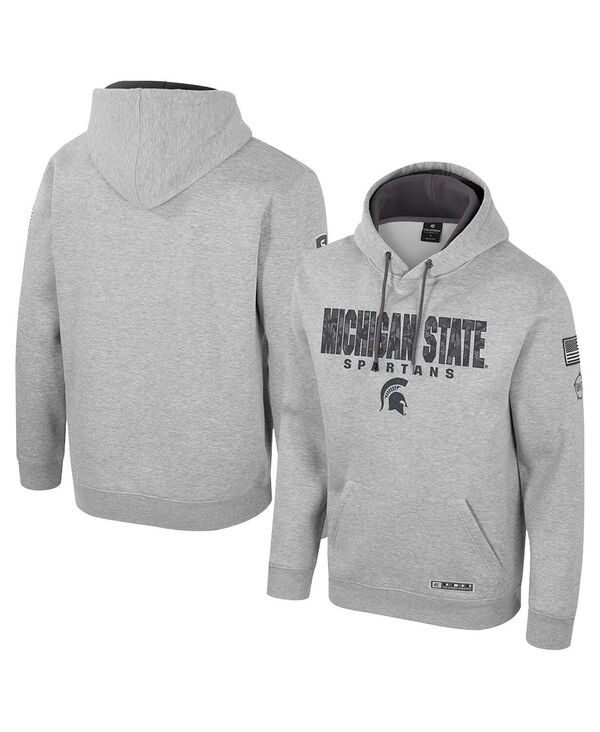 コロシアム メンズ アウター パーカー・スウェット Colosseumen's Heather Gray Michigan State Spartans Oorah OHT Military Appreciation Pullover Hoodie Heather Gray グレー