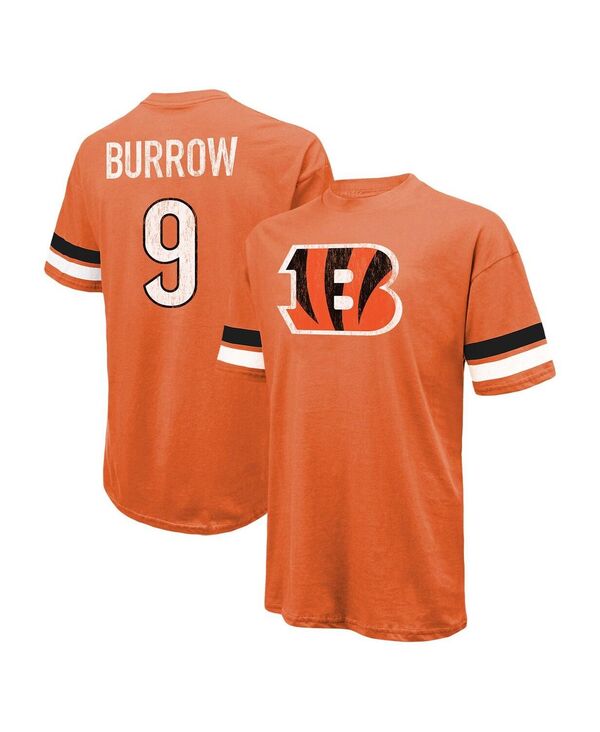 マジェスティック メンズ トップス Tシャツ Majestic Men's Threads Joe Burrow Orange Distressed Cincinnati Bengals Name and Number Oversize Fit-shirt Orange オレンジ